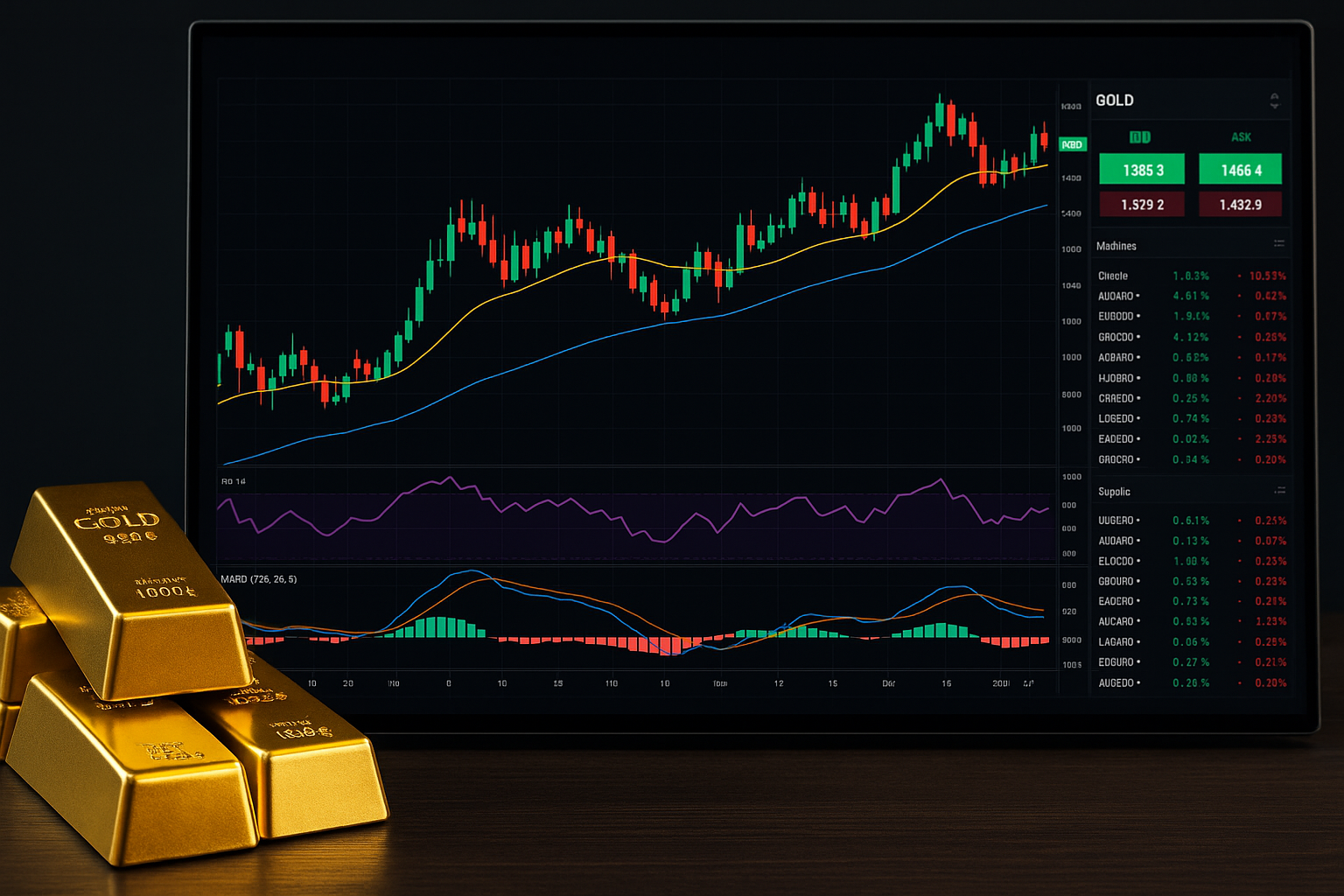 راهنمای جامع استفاده از اندیکاتورهای محبوب در معاملات طلا
